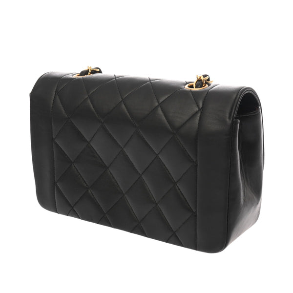CHANEL シャネル マトラッセ ダイアナ 22cm チェーンショルダー ブラック A01164 レディース ラムスキン ショルダーバッグ ABランク 中古 銀蔵