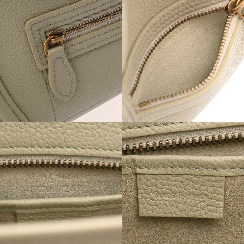 CELINE セリーヌ ラゲージ ナノ 2WAY ミントグリーン 189243 レディース ドラムドカーフ ハンドバッグ Aランク 中古 銀蔵