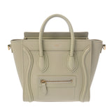 CELINE セリーヌ ラゲージ ナノ 2WAY ミントグリーン 189243 レディース ドラムドカーフ ハンドバッグ Aランク 中古 銀蔵