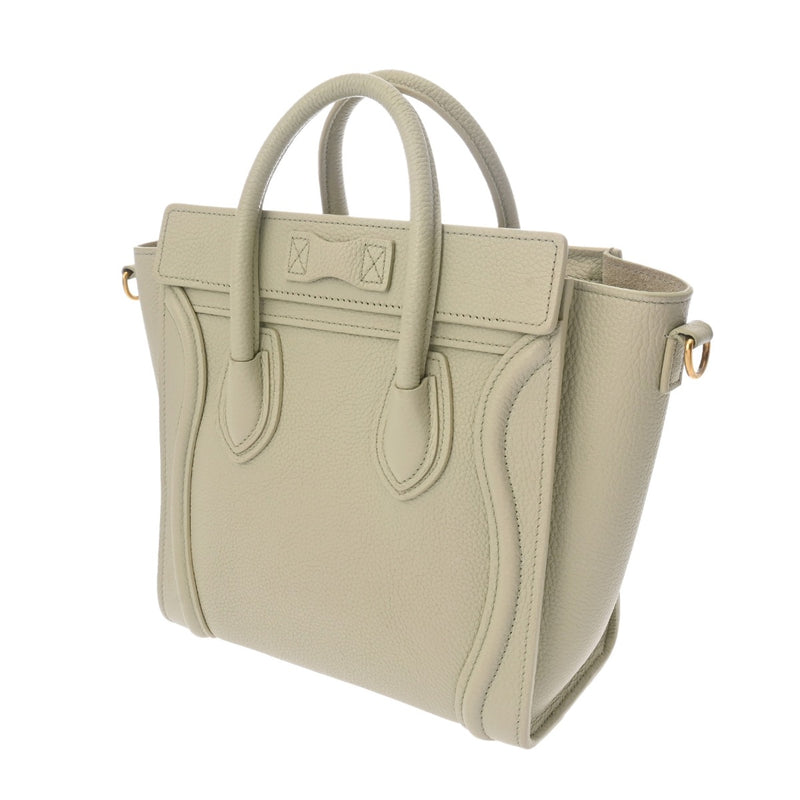 CELINE セリーヌ ラゲージ ナノ 2WAY ミントグリーン 189243 レディース ドラムドカーフ ハンドバッグ Aランク 中古 銀蔵