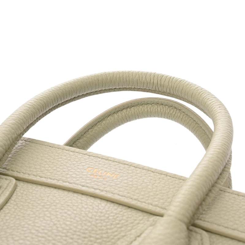CELINE セリーヌ ラゲージ ナノ 2WAY ミントグリーン 189243 レディース ドラムドカーフ ハンドバッグ Aランク 中古 銀蔵