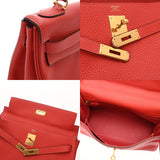 HERMES エルメス ケリー 32 内縫い 2WAY ルージュピヴォワンヌ R刻印(2014年頃) レディース トリヨンクレマンス ハンドバッグ Aランク 中古 銀蔵