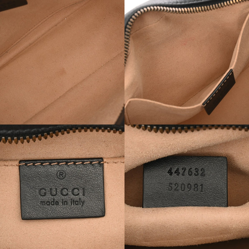 GUCCI グッチ GGマーモント スモールカメラバッグ ブラック 447632 レディース レザー ショルダーバッグ ABランク 中古 銀蔵