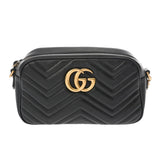 GUCCI グッチ GGマーモント スモールカメラバッグ ブラック 447632 レディース レザー ショルダーバッグ ABランク 中古 銀蔵