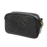 GUCCI グッチ GGマーモント スモールカメラバッグ ブラック 447632 レディース レザー ショルダーバッグ ABランク 中古 銀蔵