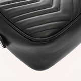GUCCI グッチ GGマーモント スモールカメラバッグ ブラック 447632 レディース レザー ショルダーバッグ ABランク 中古 銀蔵