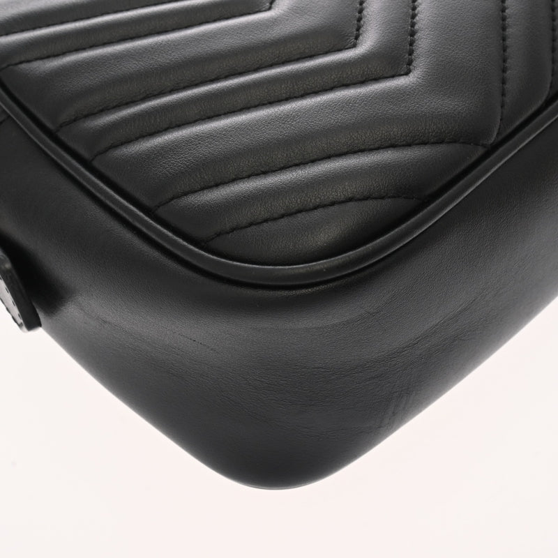 GUCCI グッチ GGマーモント スモールカメラバッグ ブラック 447632 レディース レザー ショルダーバッグ ABランク 中古 銀蔵