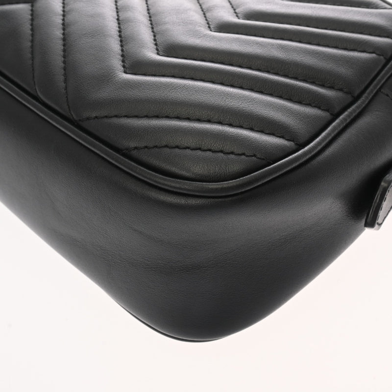 GUCCI グッチ GGマーモント スモールカメラバッグ ブラック 447632 レディース レザー ショルダーバッグ ABランク 中古 銀蔵