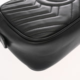 GUCCI グッチ GGマーモント スモールカメラバッグ ブラック 447632 レディース レザー ショルダーバッグ ABランク 中古 銀蔵