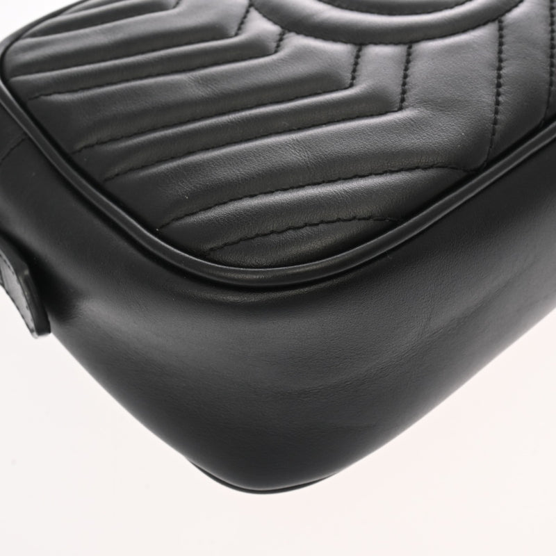 GUCCI グッチ GGマーモント スモールカメラバッグ ブラック 447632 レディース レザー ショルダーバッグ ABランク 中古 銀蔵