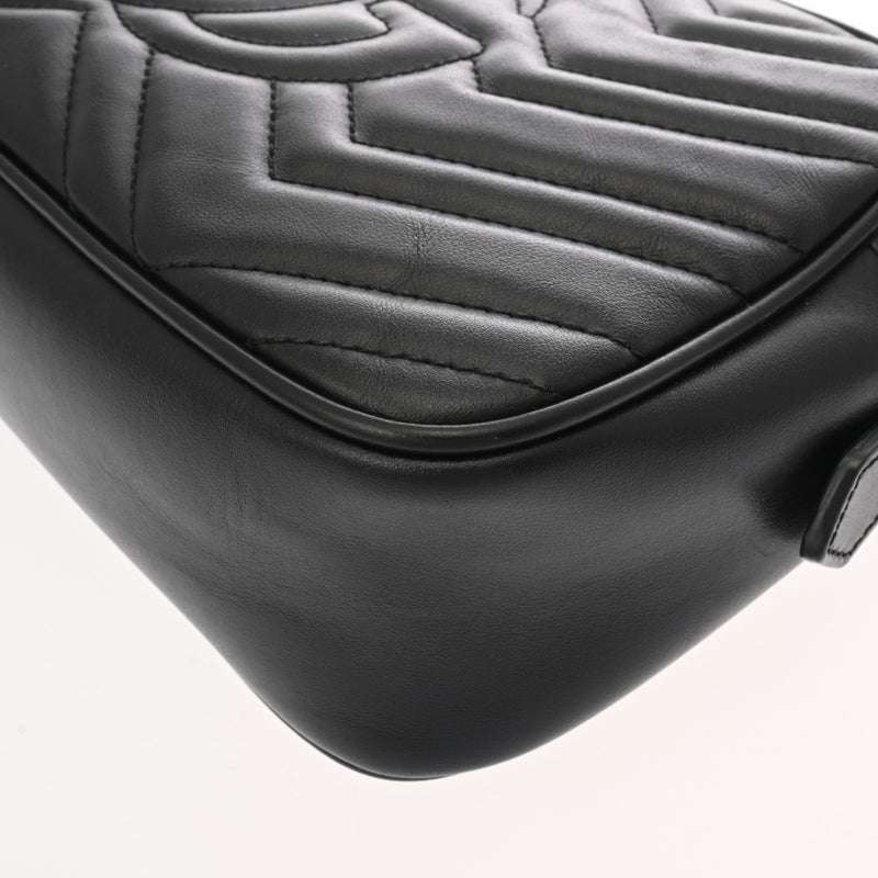 GUCCI グッチ GGマーモント スモールカメラバッグ ブラック 447632 レディース レザー ショルダーバッグ ABランク 中古 銀蔵