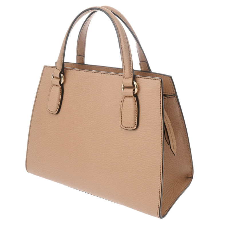 GUCCI グッチ ソーホー インターロッキング 2WAY アウトレット ベージュ 607722 レディース カーフ ハンドバッグ Aランク 中古 銀蔵