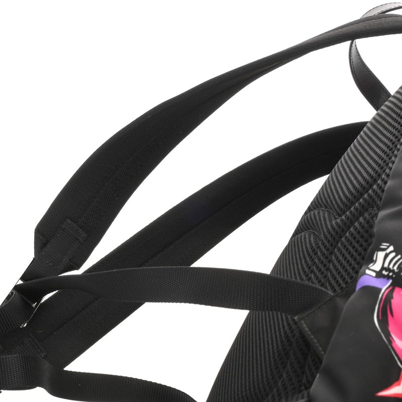 PRADA プラダ バックパック　ハート ブラック ピンク 2VZ135 メンズ ナイロン レザー リュック・デイパック Aランク 中古 銀蔵