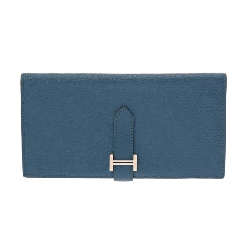 HERMES エルメス ベアンスフレ ブルータラサ □Q刻印(2013年頃) レディース シェーブル 長財布 ABランク 中古 銀蔵