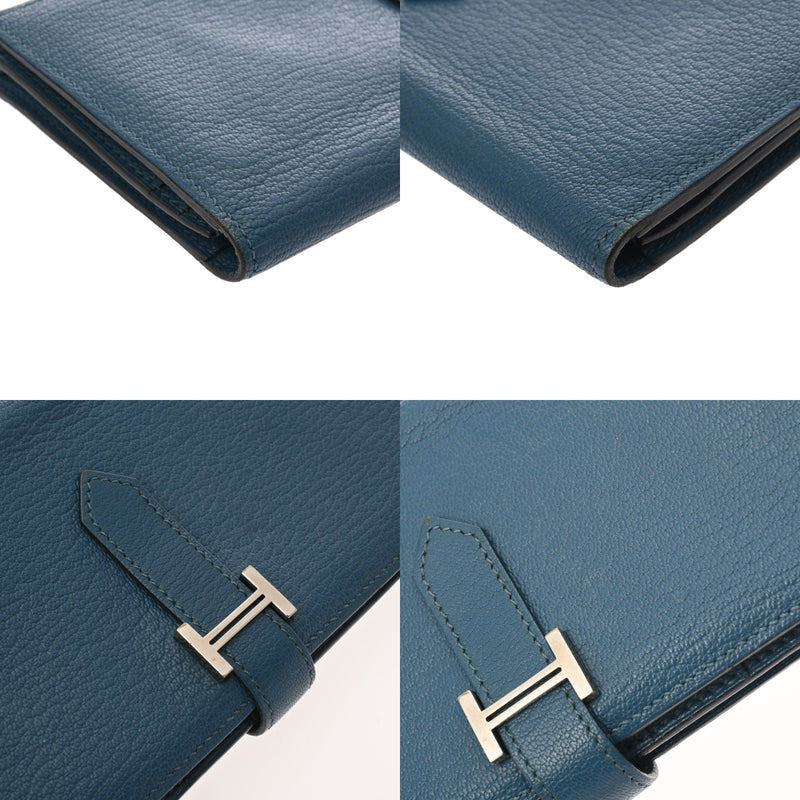 HERMES エルメス ベアンスフレ ブルータラサ □Q刻印(2013年頃) レディース シェーブル 長財布 ABランク 中古 銀蔵