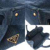 PRADA プラダ カナパ トート ブルー B1877B レディース デニム ハンドバッグ ABランク 中古 銀蔵
