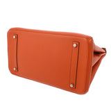 HERMES エルメス バーキン 35 オレンジ □R刻印(2014年頃) ユニセックス トリヨンクレマンス ハンドバッグ Aランク 中古 銀蔵