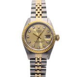 ロレックス デイトジャスト 10Pダイヤ 69173G L番(1990年頃製造) シャンパン/ダイヤモンド レディース 腕時計 自動巻き 中古 銀蔵