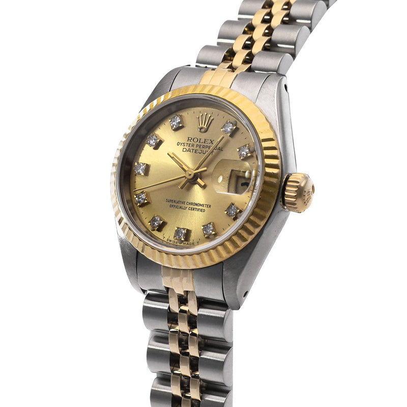 ロレックス デイトジャスト 10Pダイヤ 69173G L番(1990年頃製造) シャンパン/ダイヤモンド レディース 腕時計 自動巻き 中古 銀蔵
