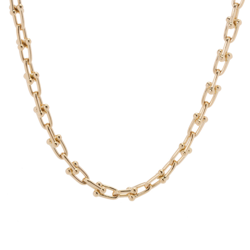 TIFFANY&Co. ティファニー ハードウェア スモールネックレス レディース K18イエローゴールド YG ネックレス Aランク 中古 銀蔵