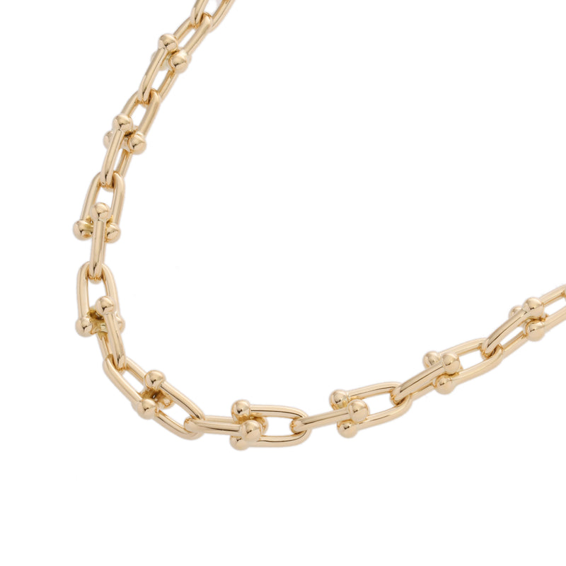 TIFFANY&Co. ティファニー ハードウェア スモールネックレス レディース K18イエローゴールド YG ネックレス Aランク 中古 銀蔵