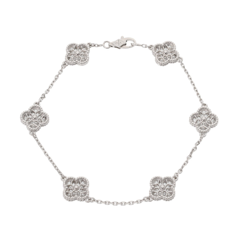 VAN CLEEF & ARPELS ヴァンクリーフ＆アーペル スウィートアルハンブラブレス VCAR085700 レディース K18ホワイトゴールド WG ブレスレット Aランク 中古 銀蔵