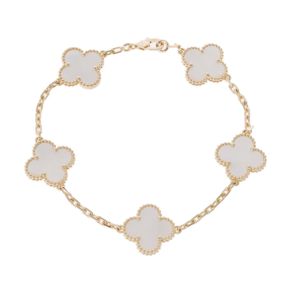 VAN CLEEF & ARPELS ヴァンクリーフ＆アーペル ヴィンテージ アルハンブラ マザー オブ パール  VCARA41800 レディース K18イエローゴールド YG ブレスレット Aランク 中古 銀蔵
