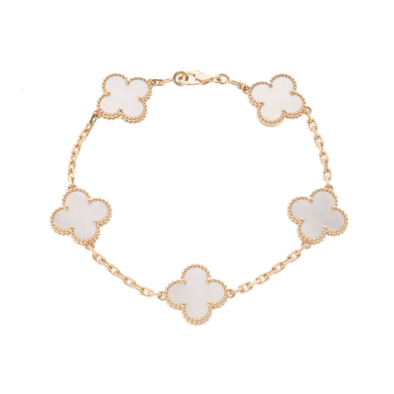 VAN CLEEF & ARPELS ヴァンクリーフ＆アーペル ヴィンテージ アルハンブラ マザー オブ パール  VCARA41800 レディース K18イエローゴールド YG ブレスレット Aランク 中古 銀蔵
