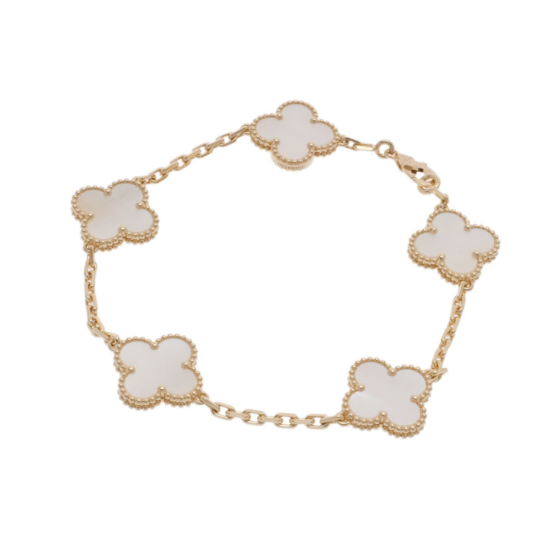 VAN CLEEF & ARPELS ヴァンクリーフ＆アーペル ヴィンテージ アルハンブラ マザー オブ パール  VCARA41800 レディース K18イエローゴールド YG ブレスレット Aランク 中古 銀蔵