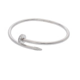 CARTIER カルティエ ジュストアンクル 新型 ハーフダイヤ #18 レディース K18ホワイトゴールド WG ブレスレット Aランク 中古 銀蔵