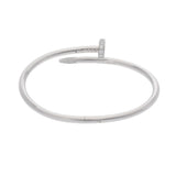 CARTIER カルティエ ジュストアンクル 新型 ハーフダイヤ #18 レディース K18ホワイトゴールド WG ブレスレット Aランク 中古 銀蔵