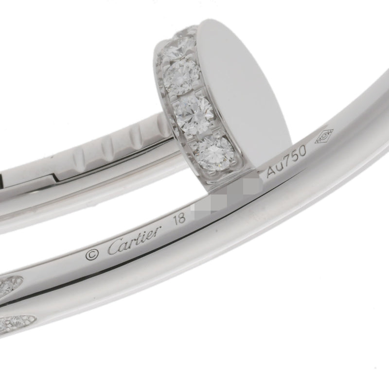 CARTIER カルティエ ジュストアンクル 新型 ハーフダイヤ #18 レディース K18ホワイトゴールド WG ブレスレット Aランク 中古 銀蔵