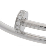 CARTIER カルティエ ジュストアンクル 新型 ハーフダイヤ #18 レディース K18ホワイトゴールド WG ブレスレット Aランク 中古 銀蔵