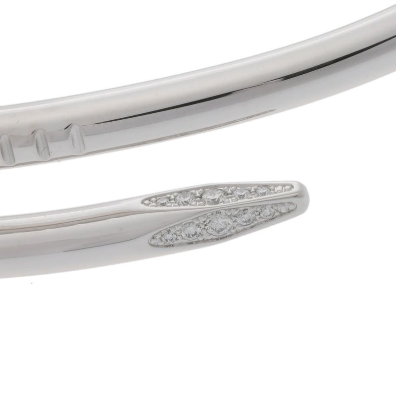 CARTIER カルティエ ジュストアンクル 新型 ハーフダイヤ #18 レディース K18ホワイトゴールド WG ブレスレット Aランク 中古 銀蔵