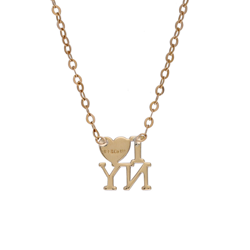 TIFFANY&Co. ティファニー I LOVE NY レディース 18Kイエローゴールド YG ネックレス Aランク 中古 銀蔵
