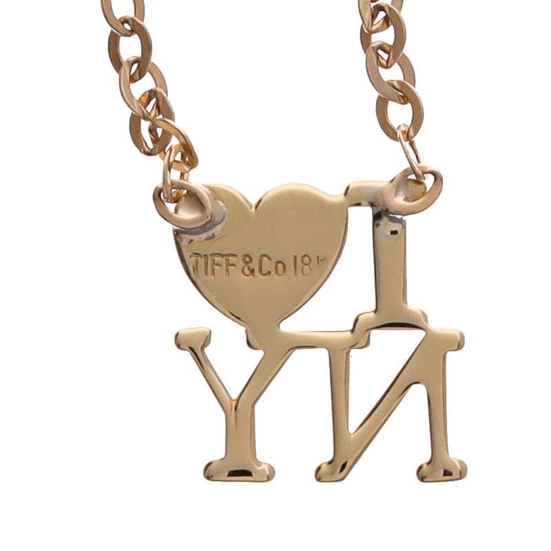 TIFFANY&Co. ティファニー I LOVE NY レディース 18Kイエローゴールド YG ネックレス Aランク 中古 銀蔵