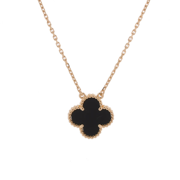 VAN CLEEF & ARPELS ヴァンクリーフ＆アーペル ヴィンテージ アルハンブラ オニキス ブラック/ゴールド VCARA45800 レディース K18イエローゴールド YG ネックレス Aランク 中古 銀蔵