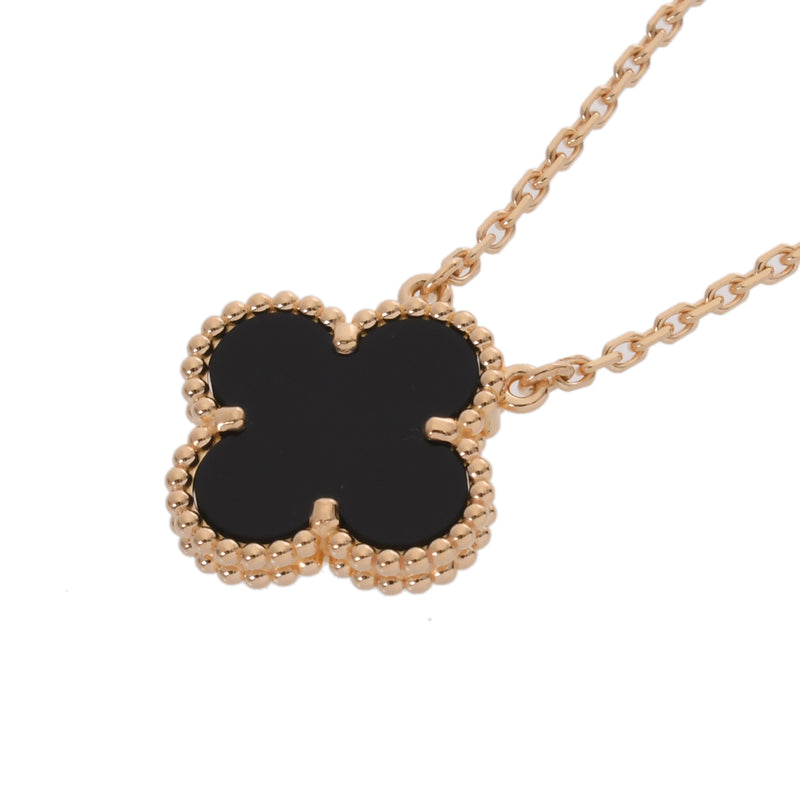 VAN CLEEF & ARPELS ヴァンクリーフ＆アーペル ヴィンテージ アルハンブラ オニキス VCARA45800 レディース K18イエローゴールド YG ネックレス Aランク 中古 銀蔵