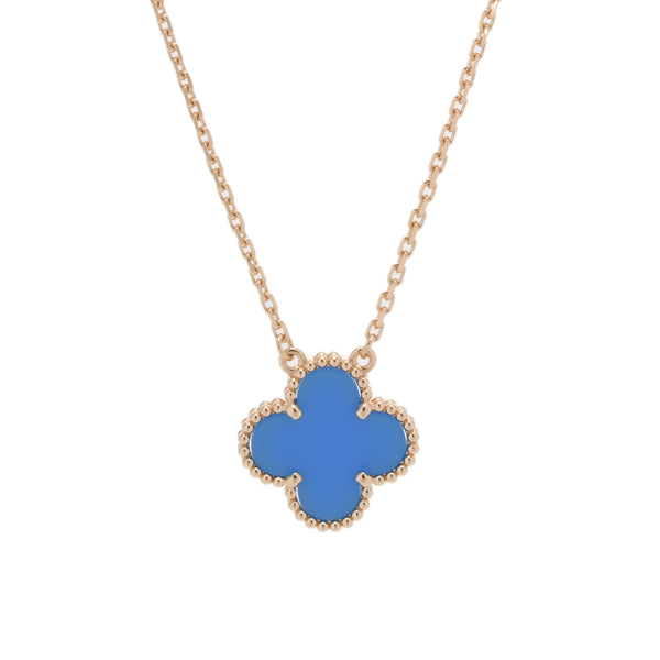 VAN CLEEF & ARPELS ヴァンクリーフ＆アーペル ヴィンテージアルハンブラ アザート ブルー/ゴールド VCARP9SY00 レディース K18イエローゴールド YG ネックレス Aランク 中古 銀蔵