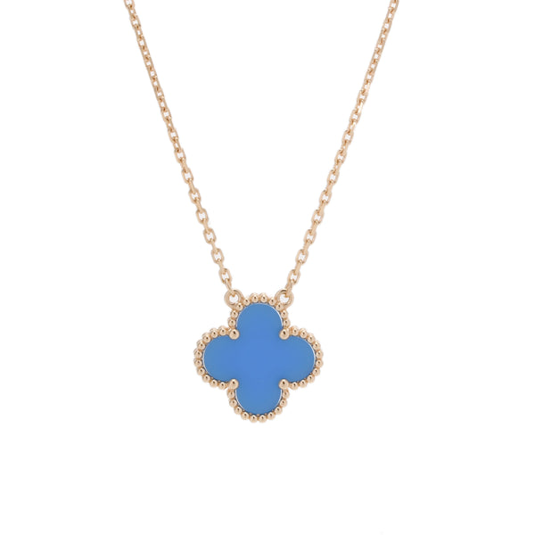 VAN CLEEF & ARPELS ヴァンクリーフ＆アーペル ヴィンテージアルハンブラ アザート ブルー/ゴールド VCARP9SY00 レディース K18イエローゴールド YG ネックレス Aランク 中古 銀蔵