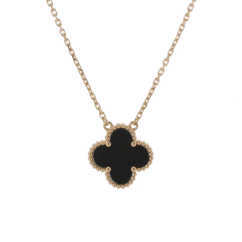 VAN CLEEF & ARPELS ヴァンクリーフ＆アーペル ヴィンテージ アルハンブラ オニキス VCARA45800 レディース K18イエローゴールド YG ネックレス Aランク 中古 銀蔵