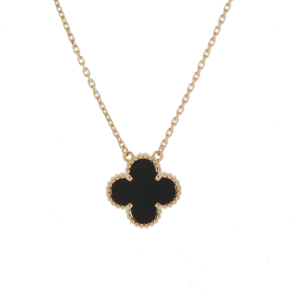VAN CLEEF & ARPELS ヴァンクリーフ＆アーペル ヴィンテージ アルハンブラ オニキス VCARA45800 レディース K18イエローゴールド YG ネックレス Aランク 中古 銀蔵