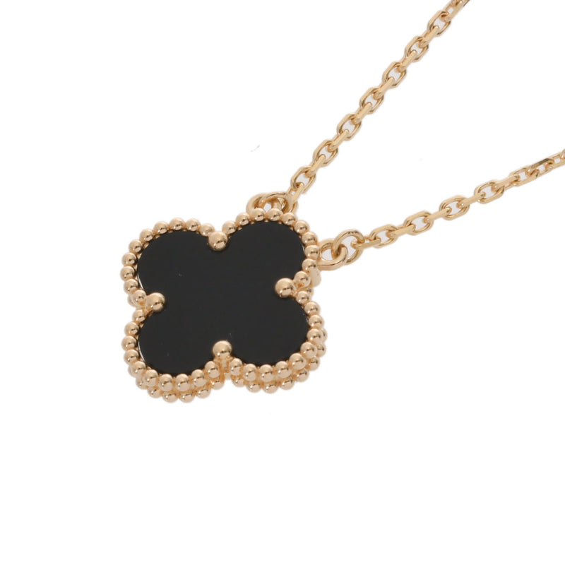 VAN CLEEF & ARPELS ヴァンクリーフ＆アーペル ヴィンテージ アルハンブラ オニキス VCARA45800 レディース K18イエローゴールド YG ネックレス Aランク 中古 銀蔵