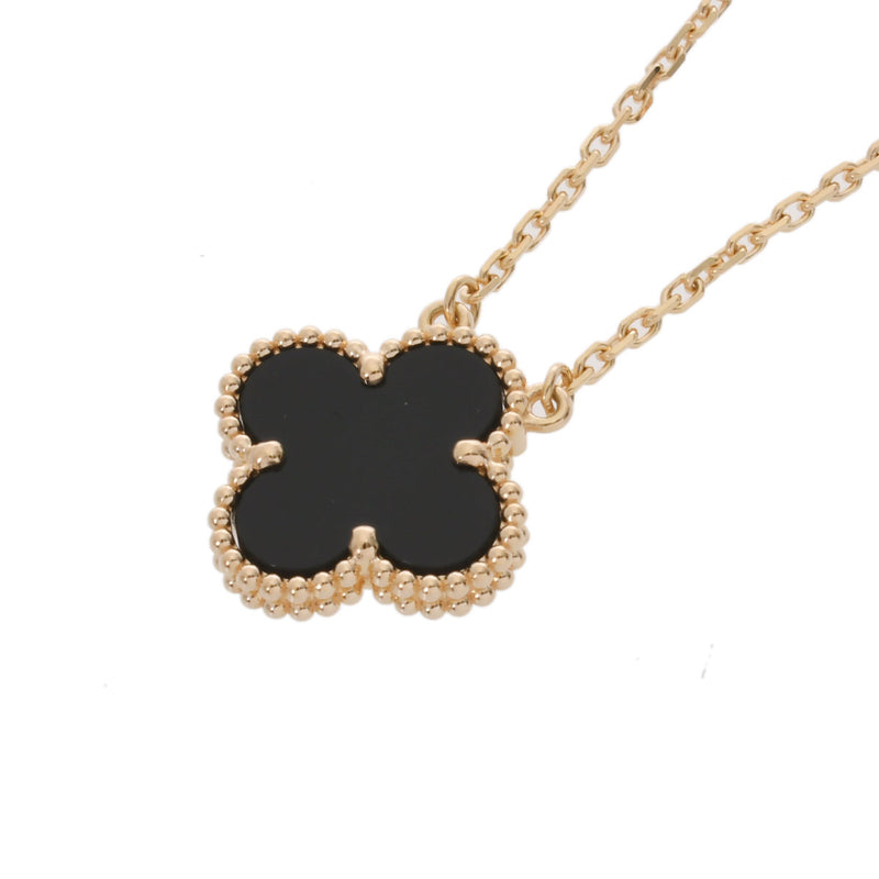 VAN CLEEF & ARPELS ヴァンクリーフ＆アーペル ヴィンテージ アルハンブラ オニキス VCARA45800 レディース K18イエローゴールド YG ネックレス Aランク 中古 銀蔵