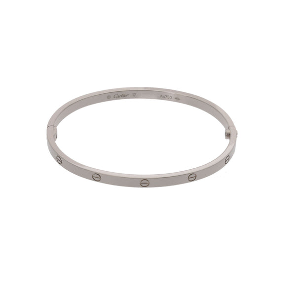 CARTIER カルティエ ラブブレスレット SM #17 新型 2021年国内ギャラ レディース K18ホワイトゴールド WG ブレスレット Aランク 中古 銀蔵