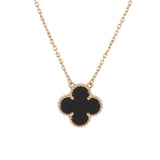 VAN CLEEF & ARPELS ヴァンクリーフ＆アーペル ヴィンテージ アルハンブラ オニキス VCARA45800 レディース K18イエローゴールド YG ネックレス Aランク 中古 銀蔵