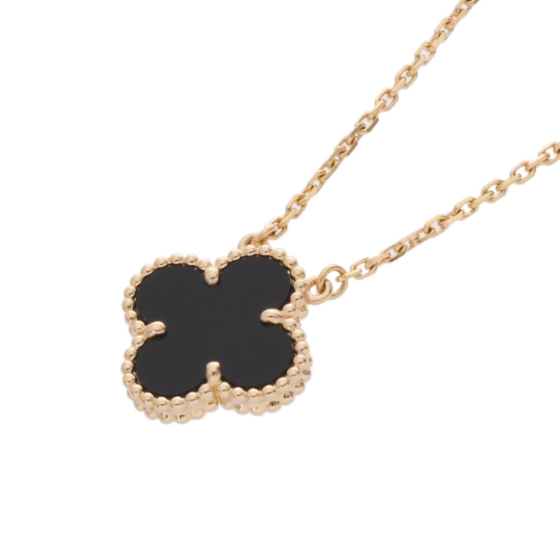 VAN CLEEF & ARPELS ヴァンクリーフ＆アーペル ヴィンテージ アルハンブラ オニキス VCARA45800 レディース K18イエローゴールド YG ネックレス Aランク 中古 銀蔵