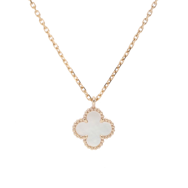 VAN CLEEF & ARPELS ヴァンクリーフ＆アーペル スウィート アルハンブラ マザーオブパール ホワイト VCARF69100 レディース K18イエローゴールド YG ネックレス Aランク 中古 銀蔵