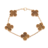 VAN CLEEF & ARPELS ヴァンクリーフ＆アーペル ヴィンテージ アルハンブラ タイガーアイ VCARP7RP00 レディース K18イエローゴールド YG ブレスレット Aランク 中古 銀蔵