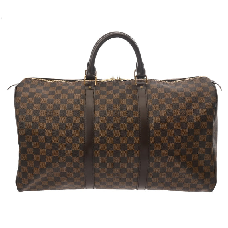 LOUIS VUITTON ルイヴィトン ダミエ キーポル 50 ブラウン N41427 ユニセックス ダミエキャンバス ボストンバッグ Aランク 中古 銀蔵